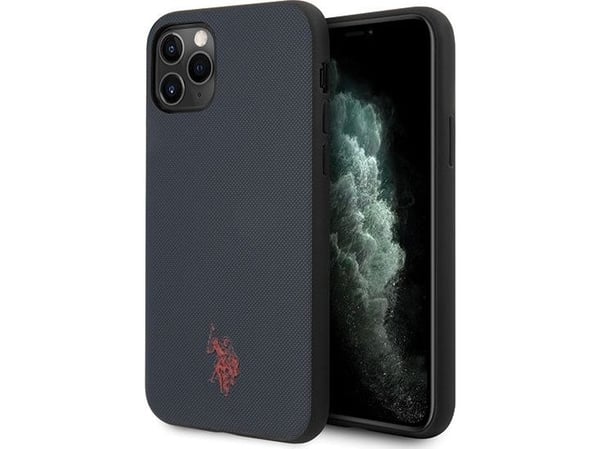 Deksel US Polo Assn US Polo USHCN65SLHRBK iPhone 11 Pro Max svart/svart silikonsamling