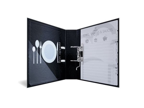 HERMA 19668, A4, D-ring, Oppbevaring, Fotoark kartong, Svart, Gull, Hvit, 7 cm