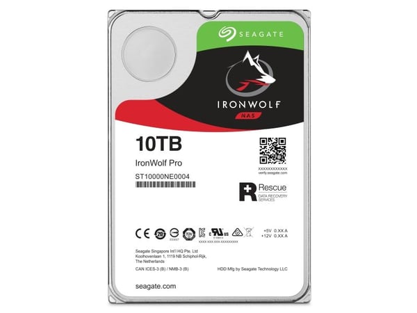 Seagate IronWolf Pro ST10000NT001 - Hårddisk - 10 TB - inbyggd - 3.5" - SATA 6Gb/s - 7200 rpm - buffert: 256 MB - med 3 års Seagate Rescue Data Rec...