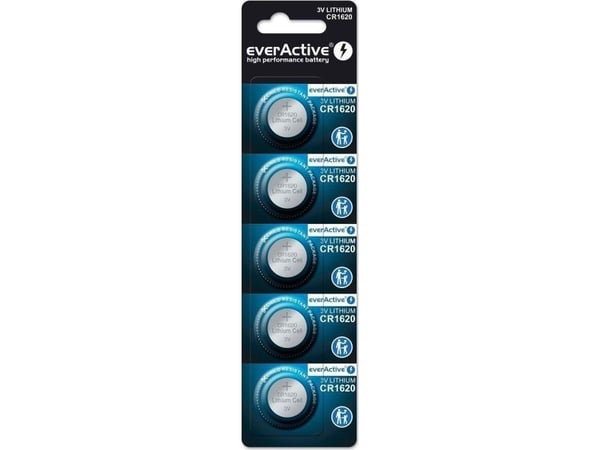 Everactive CR16205BL, Engångsbatteri, CR1620, Litium, 3 V, 5 styck, 10 År