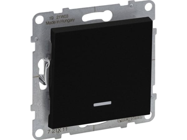 Legrand SUNO - Yksinapainen valaistu kytkin - 10 AX - 250 V~ - Automaattiset liittimet, Musta - Legrand 721411 himp Legrand SUNO - Yksinapainen valaistu kytkin - 10 AX - 250 V~ - Automaattiset liittimet, Musta - Legrand 721411 himp