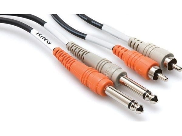 Hosa Technology 2 x RCA/2 x TS, 2 x RCA, Hankjønn, 2 x 6.35mm TS, Hankjønn, 4 m, Sort