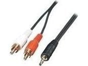 Lindy 35683, 2 x RCA, Hankjønn, 3.5mm, Hankjønn, 5 m, Svart