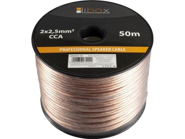 Libox Kabel głośnikowy 2x2,50mm LB0009-50 lydkabel 50 m Transparent