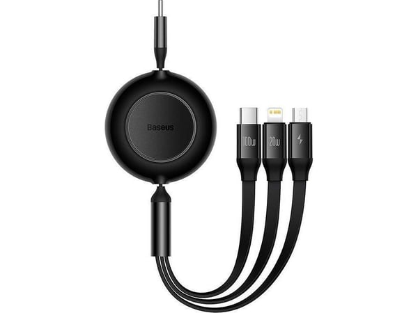 Baseus CAMJ010201, 1,1 m, USB C, USB C/Micro USB-A/Lightning, USB 3.2 Gen 1 (3.1 Gen 1), musta