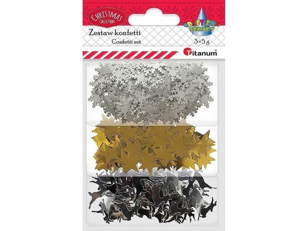 Titanum konfetti-set Julafton, 3 färger