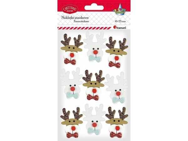 3D foam stickers reindeer head 9 pcs
