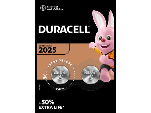 Duracell litium knappcellsbatteri 2 st (CR2025)