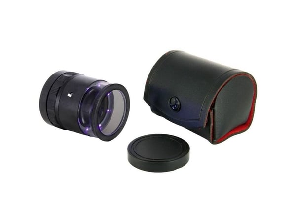 Ideal Tek LE.003UV.ITU 10x håndlupe med mm-skala, 8 UV LED, forstørrelse 10x, linse (Ø) 30 mm, sort