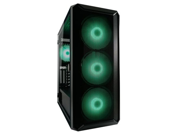 LC-Power Gaming 804B, Midi Tower, PC, Musta, ATX, mikro ATX, Mini-ITX, Metalli, Muovi, Karkaistu lasi, 16 cm
