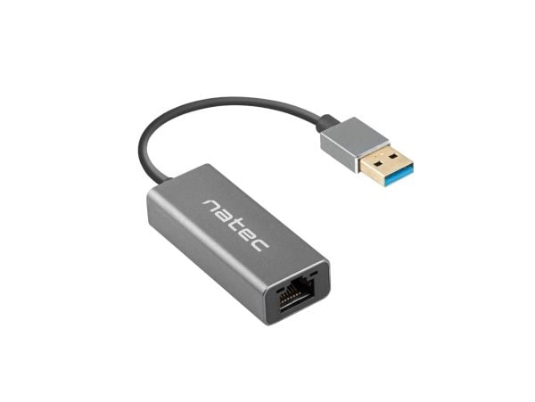 NATEC Cricket, USB 3.2 Gen 1 (3.1 Gen 1) Type-A, 100,1000 Mbit/s, Sort, RJ-45, Aluminium, 24 mm