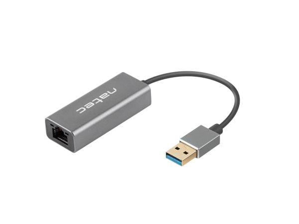 NATEC Cricket, USB 3.2 Gen 1 (3.1 Gen 1) Type-A, 100,1000 Mbit/s, Svart, RJ-45, Gjuten aluminium, 24 mm