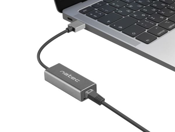 NATEC Cricket, USB 3.2 Gen 1 (3.1 Gen 1) Type-A, 100,1000 Mbit/s, Svart, RJ-45, Gjuten aluminium, 24 mm