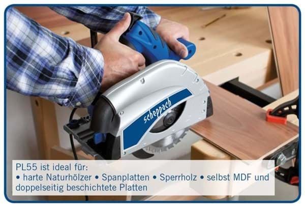 Scheppach PL55, Tre, Sort, Blå, Sølv, Tyskland, 16 cm, 9500 RPM, 4,95 cm