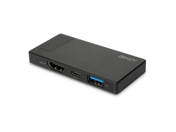 Lindy DST-Micro, Ledningsført, USB 3.2 Gen 1 (3.1 Gen 1) Type-C, 60 W, Lajittelu, 3840 x 2160 pikseliä, Alumiini