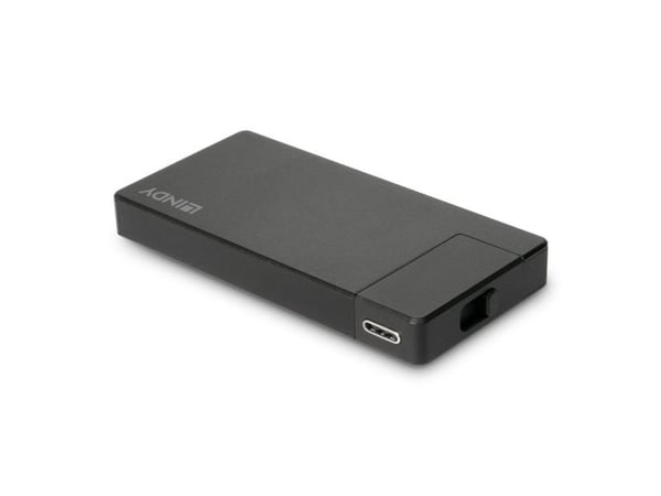 Lindy DST-Micro, Ledningsført, USB 3.2 Gen 1 (3.1 Gen 1) Type-C, 60 W, Lajittelu, 3840 x 2160 pikseliä, Alumiini