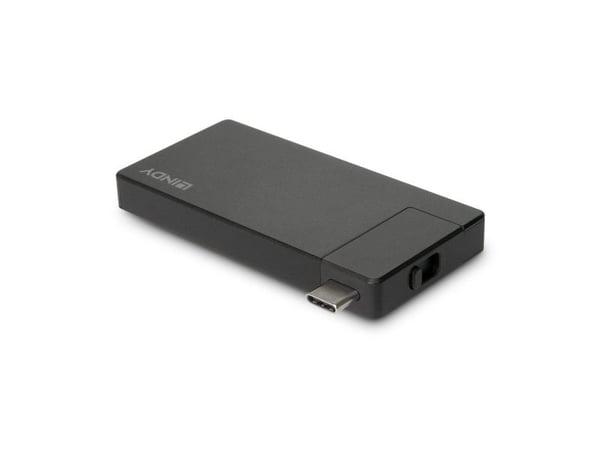 Lindy DST-Micro, Ledningsført, USB 3.2 Gen 1 (3.1 Gen 1) Type-C, 60 W, Lajittelu, 3840 x 2160 pikseliä, Alumiini