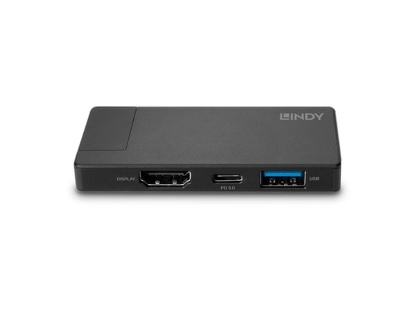 Lindy DST-Micro, Ledningsført, USB 3.2 Gen 1 (3.1 Gen 1) Type-C, 60 W, Lajittelu, 3840 x 2160 pikseliä, Alumiini