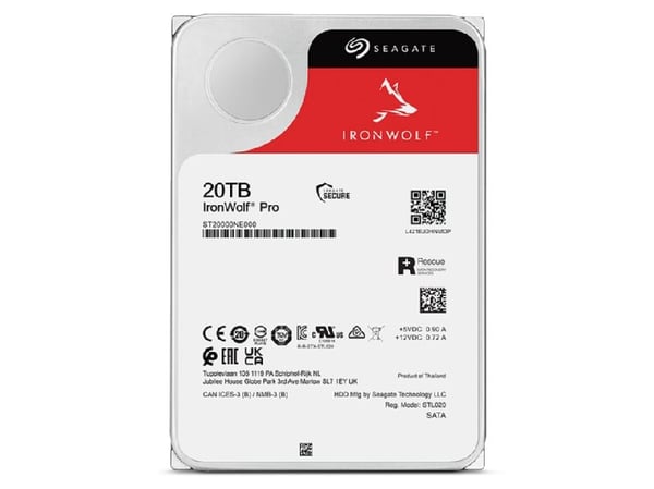 Seagate IronWolf Pro-harddisk ST20000NT001 20 TB 3,5 SATA-600 7200 rpm