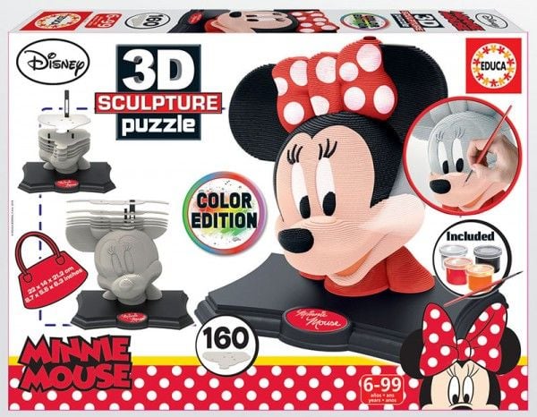 3D puslespill skulptur Minnie fargeutgave