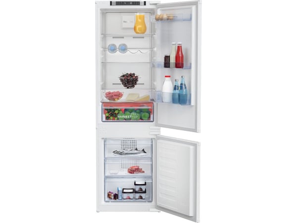 Beko BCNA275E31SN - Kjøleskap/fryser - bunnfryser - innebygd - fordypning - bredde: 56 cm - dybde: 55.5 cm - høyde: 177.8 cm - 254 liter - Klasse F...