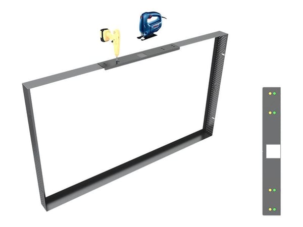 Multibrackets M Pro Series - Monteringskomponenter (monteringsmal) - liggende - stål - svart - kabinett
