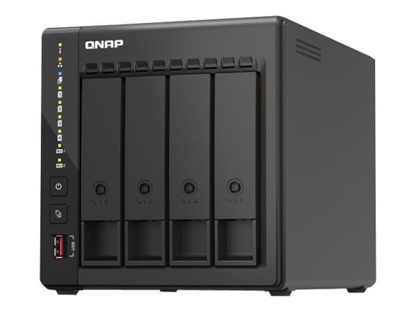QNAP TS-453E - NAS-server - 4 brønner - SATA 6Gb/s - RAID 0, 1, 5, 6, 10, 50, JBOD, 60 - RAM 8 GB - 2.5 Gigabit Ethernet - iSCSI støtte