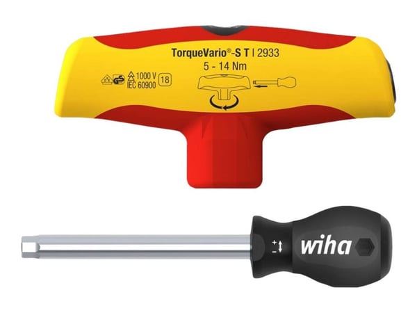 WihaTorqueVario-S T 2933 - T-handle key - 2 deler - isolert - 56 mm - 6 mm - 5 - 14 N·m