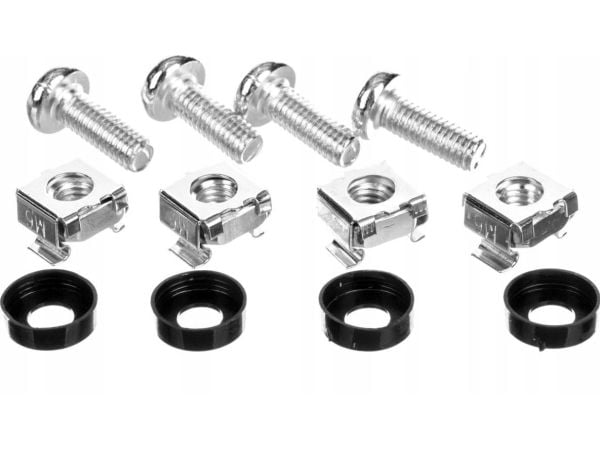 KaTLINK - Hyllskruvar, muttrar och brickor (M6) - silver - 10"/19" (paket om 4)