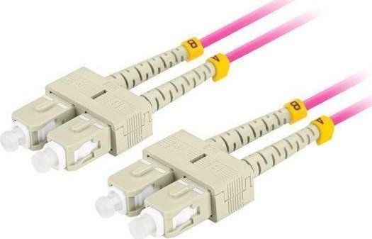 Lanberg - Koblingskabel - SC/UPC-multimodus (hann) til SC/UPC-multimodus (hann) - 5 m - 3 mm - fiberoptisk - dupleks - 50 / 125 mikroner - OM4 - ha...