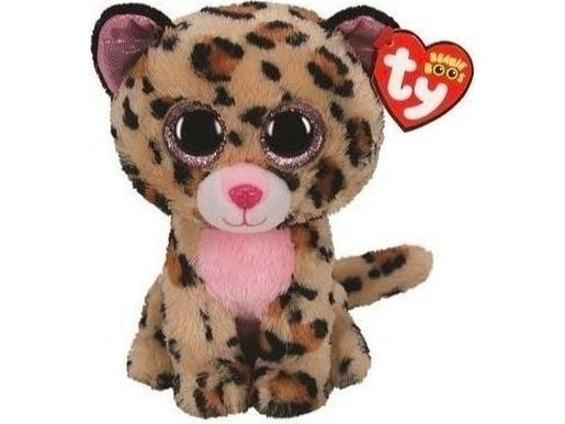 TY TY BEANIE BOOS LIVVIE- brun-rosa leopard 15cm 36367