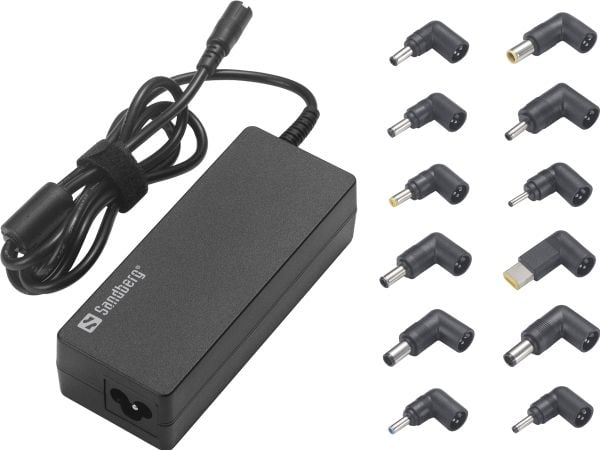 Sandberg - Strømadapter - EU+UK - AC 100-240 V - 90 watt - utgangskontakter: 12