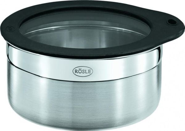 Rösle gryte med lokk 700 ml rustfritt stål/silikon sølv