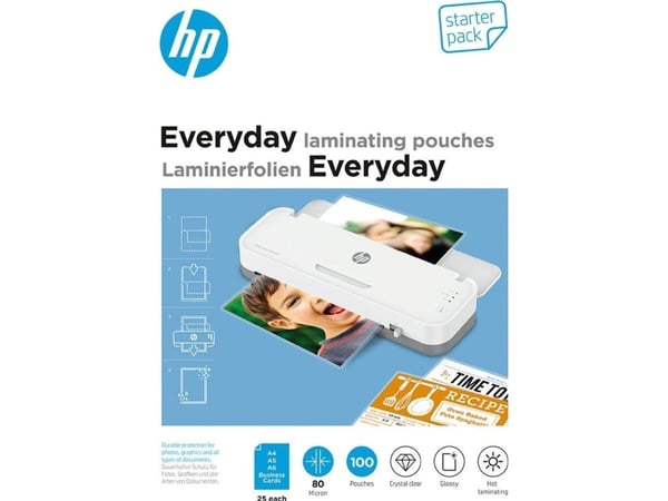 HP Everyday - 80 Micron - 100 Pack - Glanset - Klar - Lamineringsposer (9158)