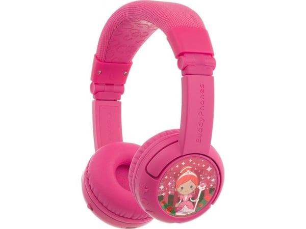 Onanoff BuddyPhones PLAY+ - Hodetelefoner med mikrofon - on-ear - Bluetooth - trådløs, kablet - rosenrosa