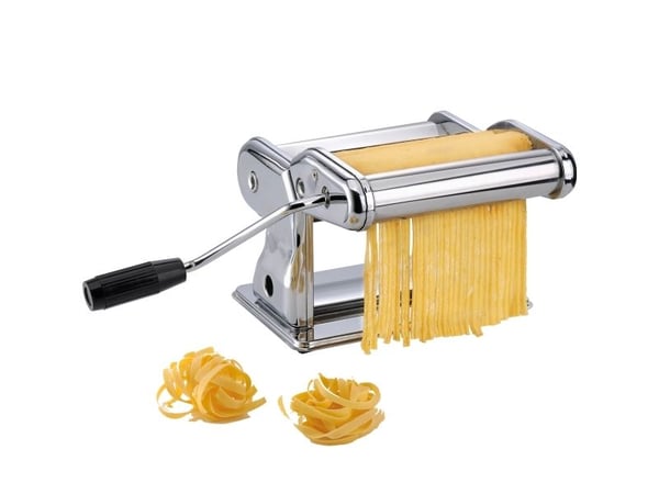 GEFU PASTA PERFETTA BRILLANTE, Manuell pastamaskin, Lasagne, Tagliatelle, Taglierini, Metall, Rustfritt stål, Sort, Rustfritt stål, 198 mm, 199 mm