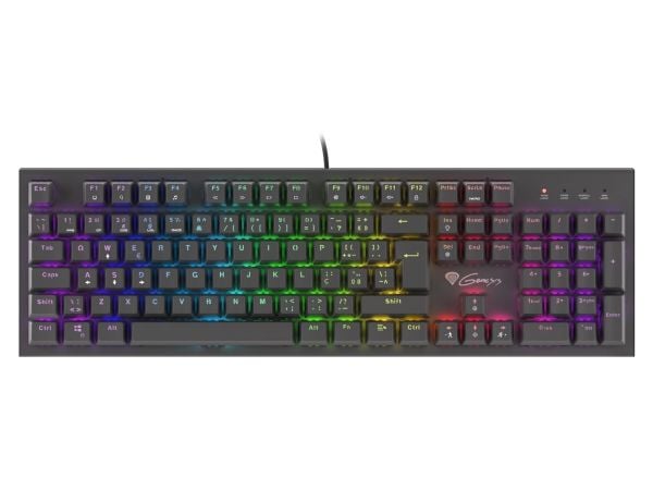 GENESIS THOR 300, Koblet med ledninger (ikke trådløs), USB, Mekanisk nøkkelbryter, QWERTY, RGB LED, Svart