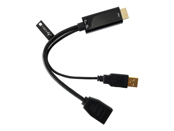TECHly - Videokabel - HDMI, USB (kun strøm) hann til DisplayPort hunn - svart - 4K-støtte