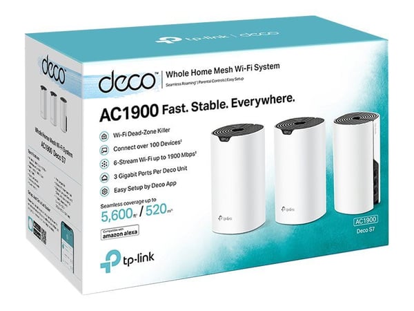 TP-Link Deco S7 V1.6 - Wi-Fi-system - (3 rutere) - maske 1GbE - Wi-Fi 5 - Dobbeltbånd