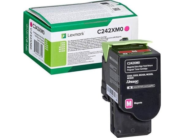 Lexmark C242XM0, 3500 sivua, Magenta, 1 kpl