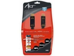 ART AL-05 - HDMI-kabel med Ethernet - HDMI hann til HDMI hann - 1.5 m - 180°-dreiekontakt, flat