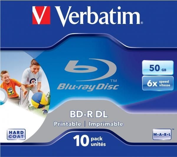 Verbatim - 10 x BD-R DL - 50 GB 6x - mustesuihkukäyttöön tarkoitettu tulostuspalkki - cd-levyt