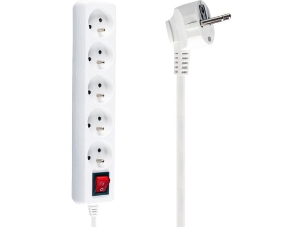 Standard Libox power strip 5 sockets 1.5m white (LB0085-1.5)
