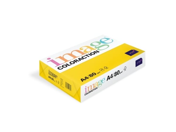 Image, Coloraction, Sevilla/Dark Yellow Kopipapir, træfri ECF, 80g/m2, 210mm x 297mm, A4, Smal bane,