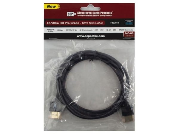SCP 940-6B, 1,8 m, HDMI Typ A (standard), HDMI Typ A (standard), 3D kompatibilitet, Ljudreturkanal (ARC), Svart