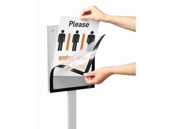 Durable INFO STAND BASIC A4 1 ST 501257 (501257), Informasjonsvisning, A4, Metall, Plast, Grå, 21 cm, 29,7 cm