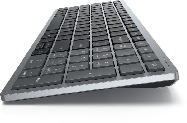 Dell KB740 - Tastatur - kompakt, multi-enhet - trådløs - 2.4 GHz, Bluetooth 5.0 - QWERTY - Pan Nordic - titangrå - med 3 years NBD Advance Exchange