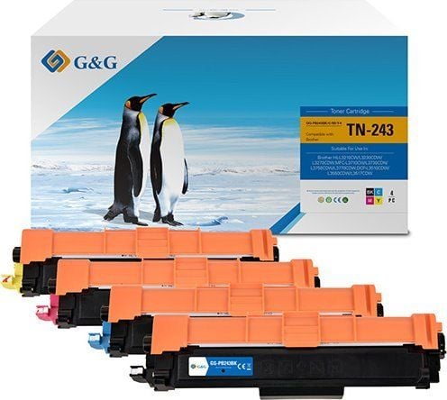 G&G CMYK Toner ersättare TN-243CMYK (NT-PB243BK/C/M/Y-4)