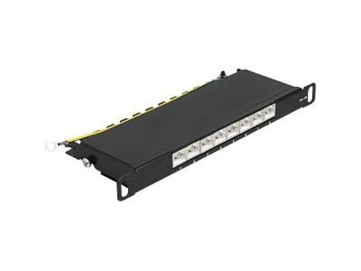 Delock - Koblingspanel - rackmonterbar - CAT 6a - RJ-45 X 8, LSA X 8 - svart - 0.5U - 10"