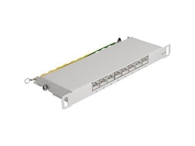 Delock - Koblingspanel - rackmonterbar - CAT 6a - RJ-45 X 8, LSA X 8 - grå - 0.5U - 10"